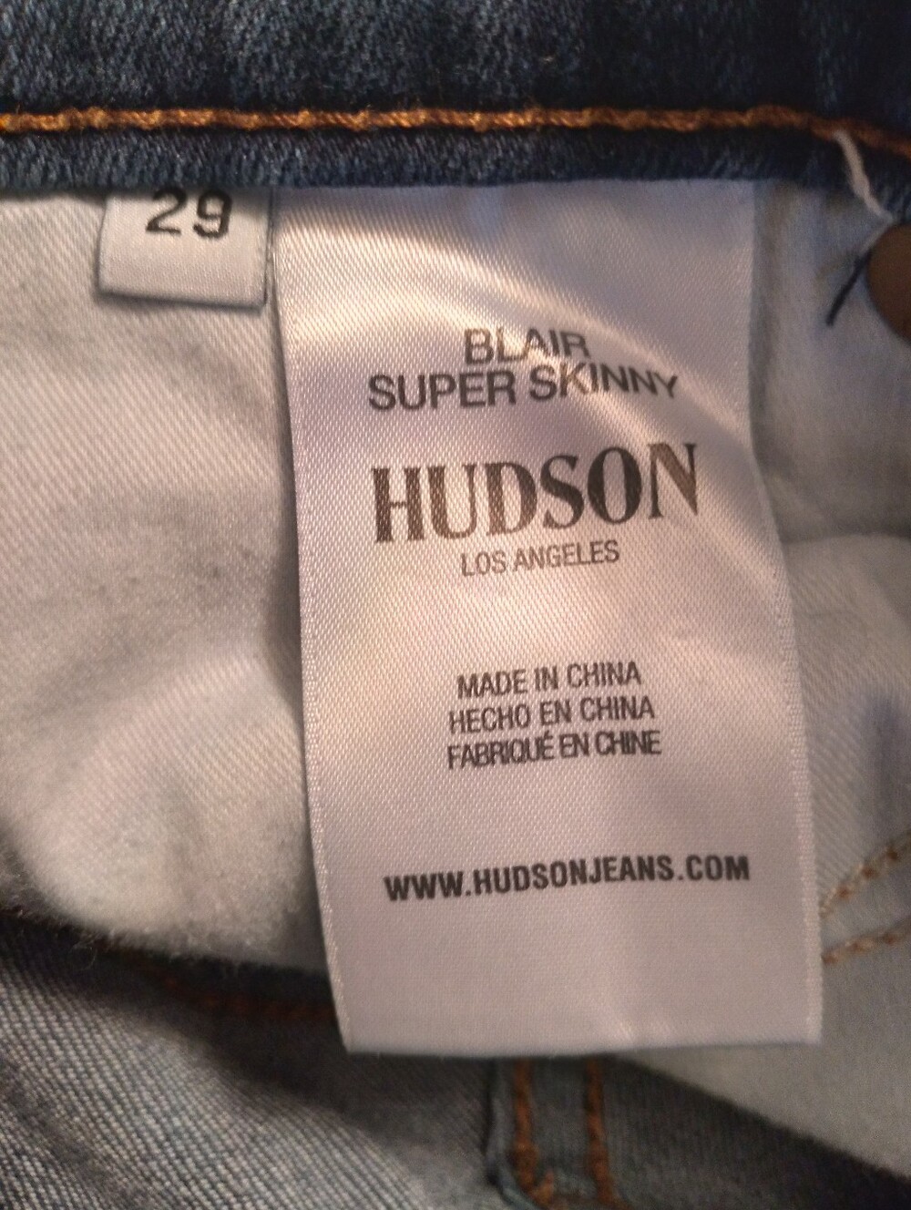 Women's Hudson Blair MedWash HighRise Super Skinny Jeans 5-Pocket Sz 29-27 EUC - Picture 6 of 13